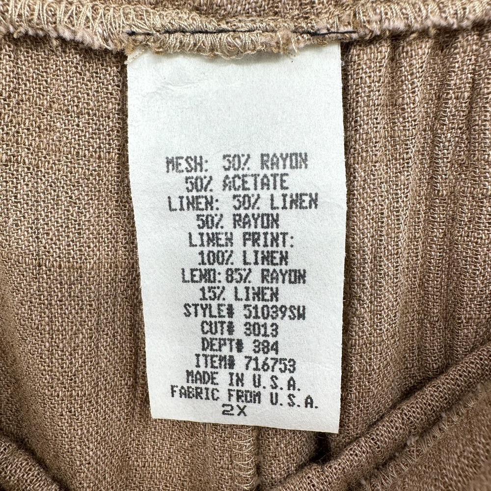Vintage Spencer Alexis Jacket Pant‎ Set 2X Linen Blend Lagenlook Patchwork USA - Picture 16 of 16